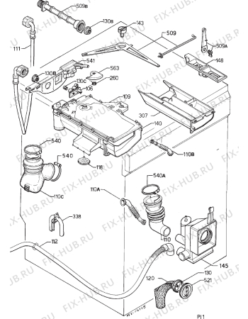 Взрыв-схема стиральной машины Electrolux EW705F - Схема узла Hydraulic System 272
